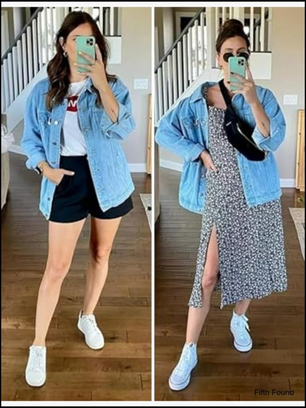 Oversized Mid Long Denim Jacket Jean Biker Coat - Picture 4 of 7